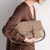Cartera al hombro Elise en cuero arrugado Taupe