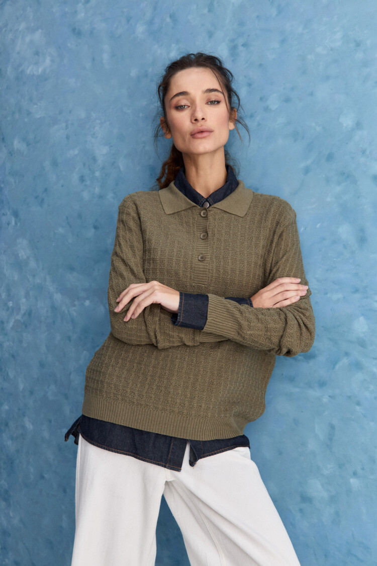 SWEATER BIANCA Verde Grisáceo