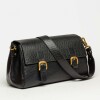 Cartera al hombro Elise en cuero snake bitono Negro