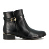 Bota De Mujer Ramarim Caña Baja Con Hebilla Taco Bajo Negro-negro