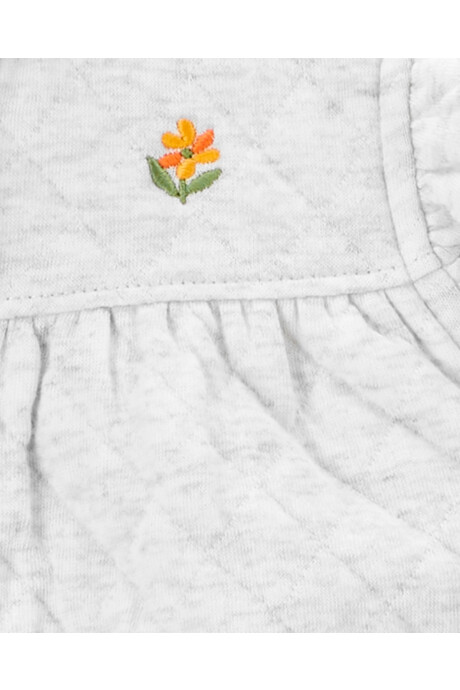 Set tres piezas chaleco capitoneado, calza y body de algodón Sin color