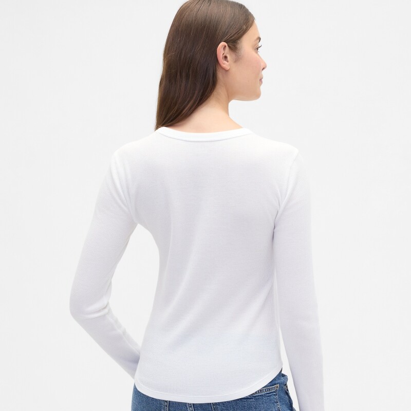 V-LS OPP WAFFLE TEE NEW OFF WHITE