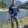 Remera Buzo Shimano Con Filtro Uv Manga Larga Capucha y Cuello Azul