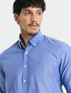 012593 CAMISA HARRINGTON LABEL Azul