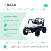 Auto a Batería Lumax 4x4 12V control remoto, USB y Música Blanco