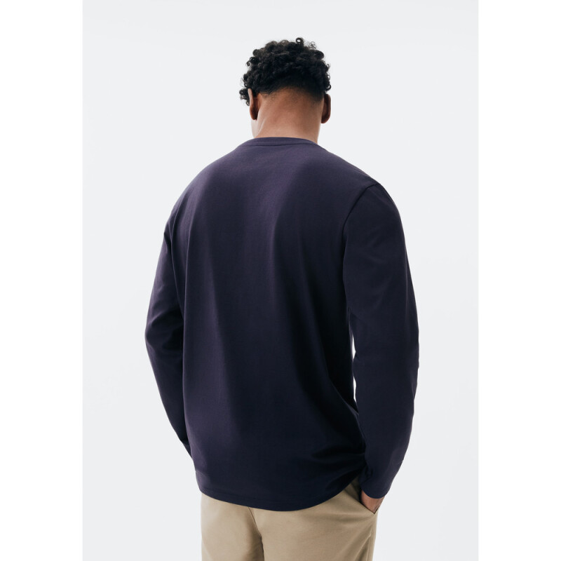CAMISETA ML MASC AZUL ESCURO