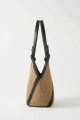 Bolso tejido combinado tostado