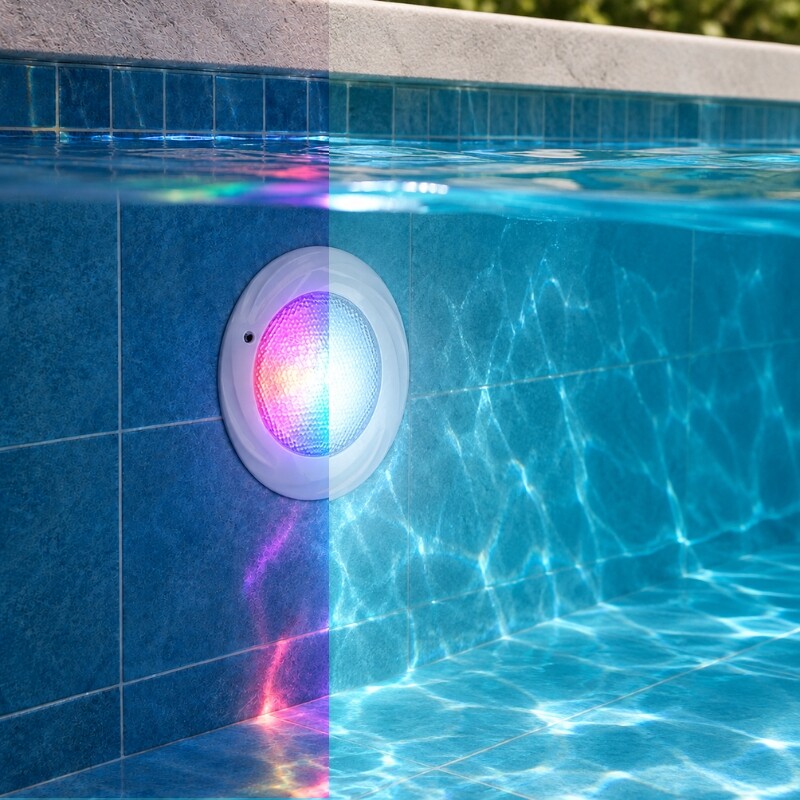 ARTEFACTO DE ADOSAR PARA PISCINA LED 18W RGB Luminaria LED RGB para Piscina de Adosar 18W 12V con Luz Fría IP68