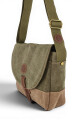 Morral con solapa Verde con Marrón