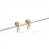 Caravanas Flor y Lagrima Aguamarina - Oro bajo - Aguamarina y Zirconias - CA8095 conpiedra