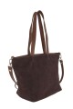 Cartera versátil de cuero y gamuza Chocolate