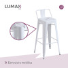 Taburete Tolix en metal con respaldo Blanco