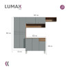 Mueble de Cocina completo 229cm Gris