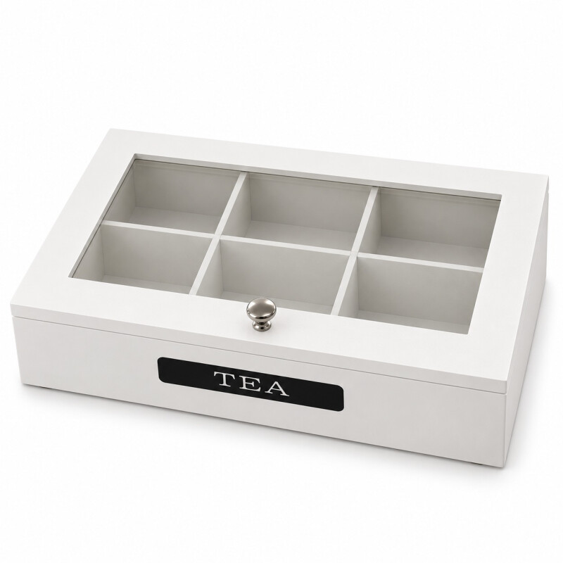 Caja para Sobres de Te con 6 Divisiones 24x17xh7cm Caja para Sobres de Te con 6 Divisiones 24x17xh7cm