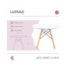 Juego de comedor Con Mesa Circular de 80cm + 4 Sillas Eames Azul/Blanco