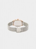 Reloj De Malla Metálica De Acero Inoxidable bicolor