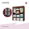 Ropero de 8 Estantes Desmontable de Caño y Tela TNT 175x45x130 Marrón