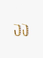 Aros Abiertos Con Perlas - Acero Inoxidable dorado