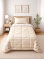 ACOLCHADO ESTAMPADO DE 1 PLAZA BEIGE