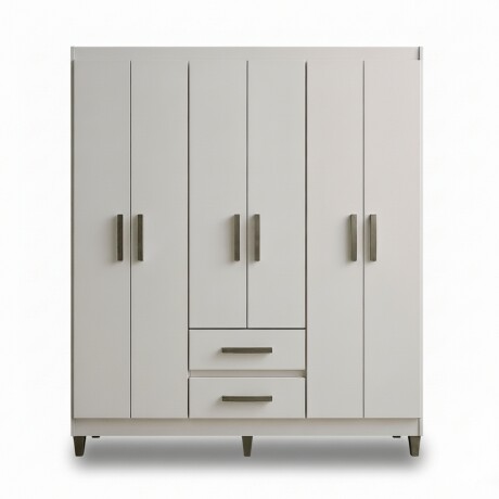 ROPERO 6 PUERTAS 2 CAJONES GUARDARROPA ARMARIO CLÓSET PLACARD BLANCO