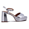 Sandalia Vizzano Mujer Con Pulsera Taco 10cm Plata