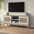 Rack Para Tv 50'' Rattan 2 Puertas 1 Estante 135 Cm Nórdico Blanco 1