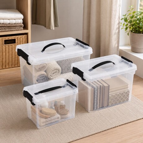 Caja de Almacenamiento Transparente 12L / 32cm x 23cm x 19cm Caja de Almacenamiento Transparente 12L / 32cm x 23cm x 19cm