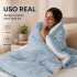 Frazada Manta Polar Con Corderito Acolchado 1 Plazas 200x150 Celeste