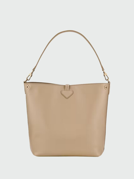 Longchamp -Bolso de cuero, Le Roseau Sleek Beige