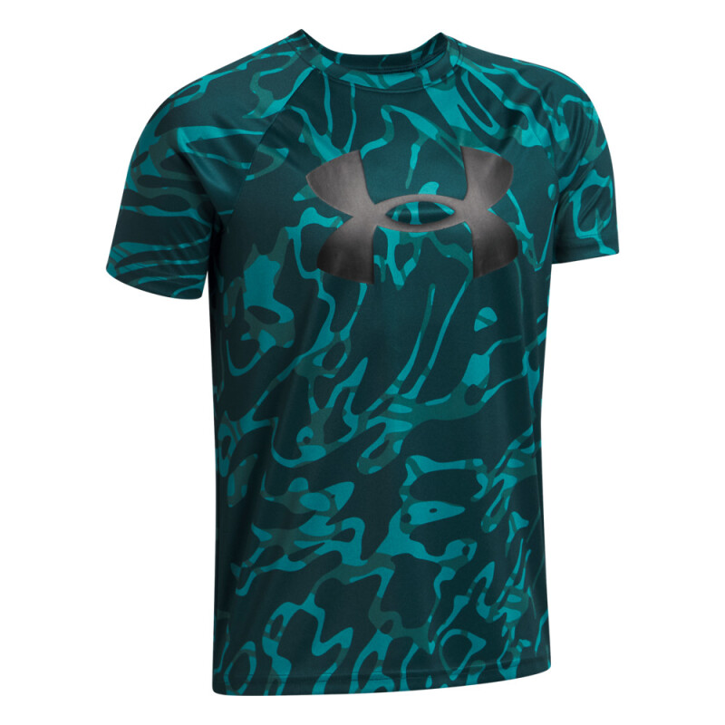 UA Tech BL Printed SS-RED GRN-338