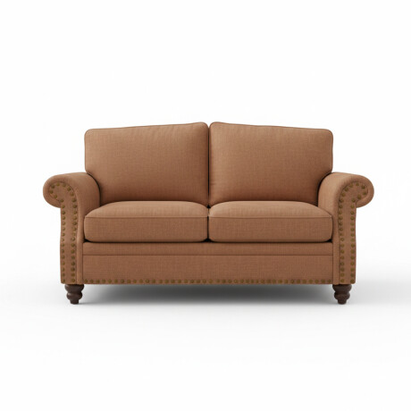 SOFÁ SILLÓN 2 CUERPOS DE NUBUCK - CON TACHAS BEIGE