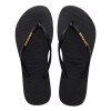 Sandalias Havaianas Slim Logo Metallic Mujer Negro/dorado