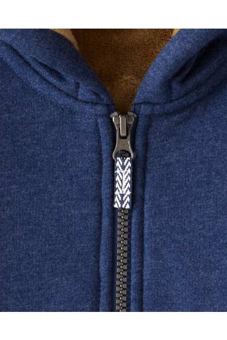 Campera de algodón con forro polar, azul marino. Talles 2-5T Sin color