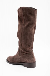 Bota Gamuza Caña Alta Chocolate