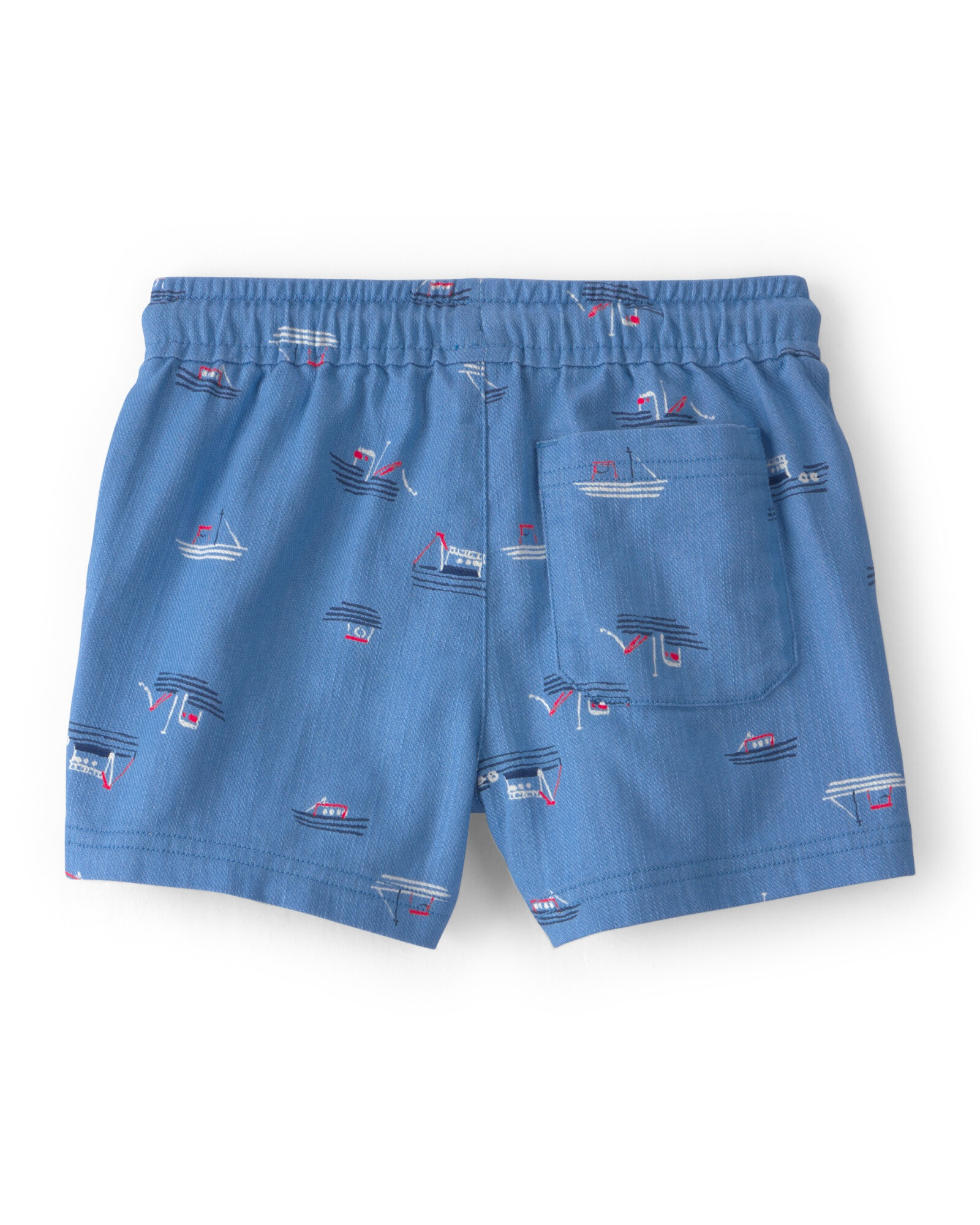 Short de sarga, azul, diseño barcos Sin color