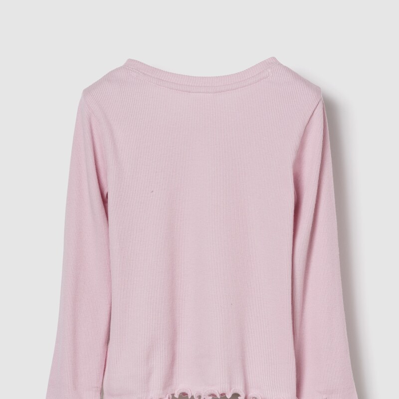 V-JPN LS LOGO RIB TEE PURE PINK