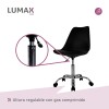 Silla Eames para oficina con rueditas y altura ajustable Negro