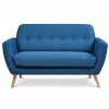 Sofá 810N1 2 Cuerpos Tapizado en Tela Azul