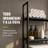 Mueble Organizador Multiuso Lavarropa 3 Estantes Acero Inox. Negro 1