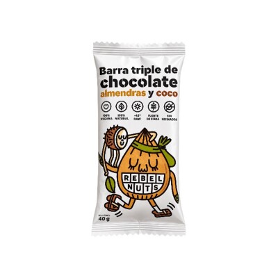 Barrita Raw chocolate con almendras y coco Rebel Nuts Barra Raw Choco Alme Y Coco