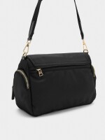 Bolso Bandolera De Nylon Con Solapa negro
