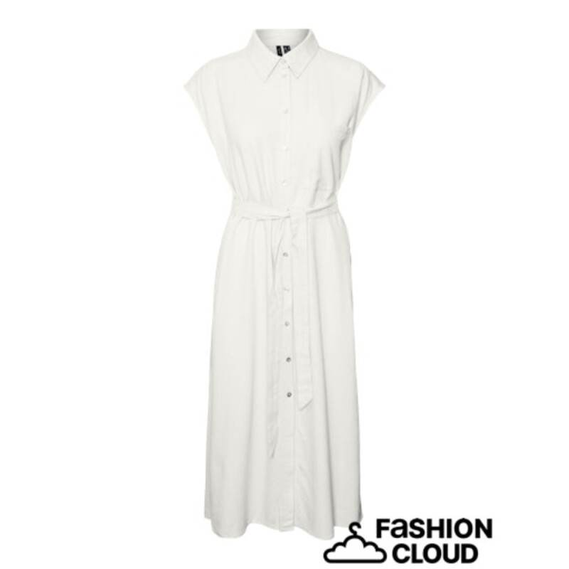 VMMYMILO SL CALF SHIRT DRESS WVN GA SNOW WHITE