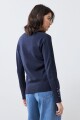 Cardigan escote V azul marino