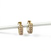 Caravanas aros doble fila de zirconia y oro- Oro bajo - Zirconia- CA8158 conpiedra