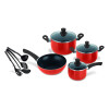 SET 11 OLLAS COCINA DECAKILA ROJO C UTENSILIOS SET 11 OLLAS COCINA DECAKILA ROJO C UTENSILIOS