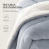 Frazada Manta Polar Con Corderito Acolchado 1 Plazas 200x150 Gris Claro