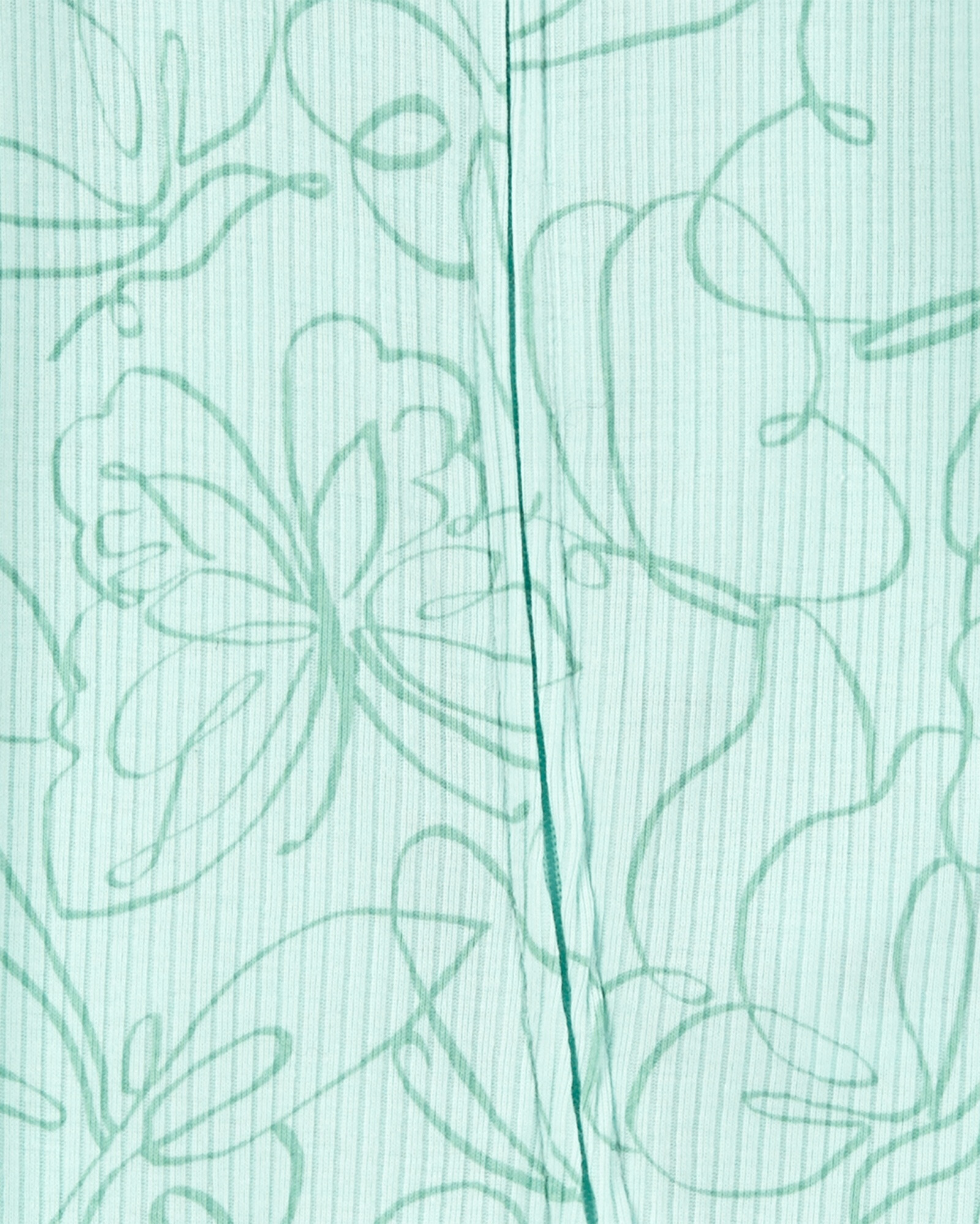 Pijama una pieza de algodón térmico con pie, diseño mariposas Sin color