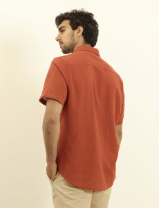 012265 CAMISA HARRINGTON LABEL Ladrillo