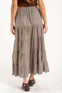 Falda Gingham Chocolate