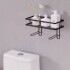 Estante organizador de pared para baño Negro